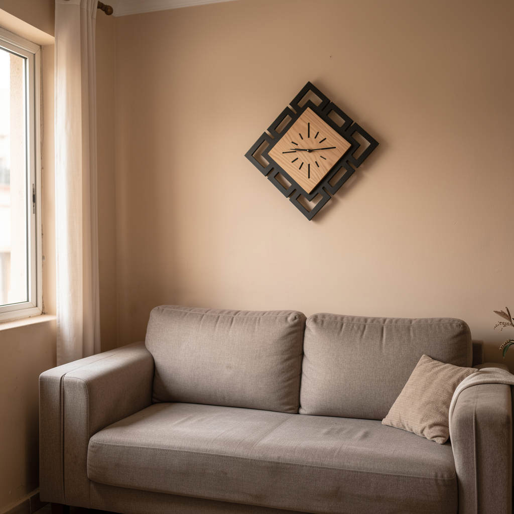 ساعة حائط خشبية عصرية